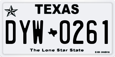 TX license plate DYW0261