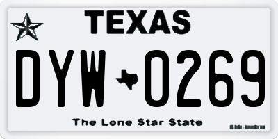 TX license plate DYW0269
