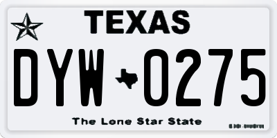TX license plate DYW0275