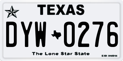 TX license plate DYW0276
