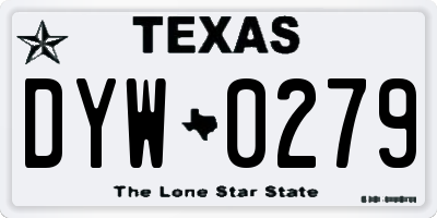 TX license plate DYW0279