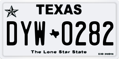 TX license plate DYW0282