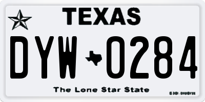 TX license plate DYW0284