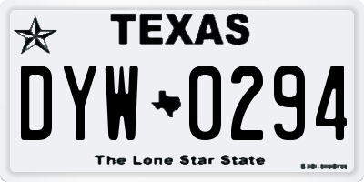 TX license plate DYW0294