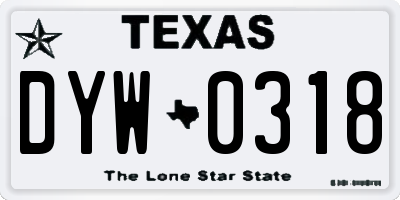 TX license plate DYW0318