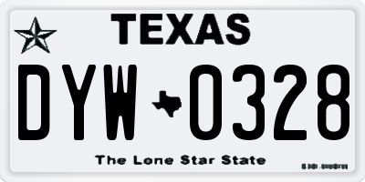 TX license plate DYW0328