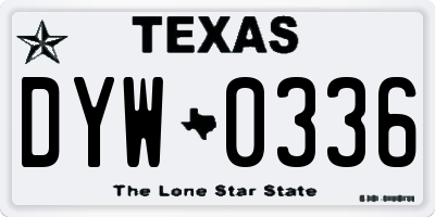 TX license plate DYW0336