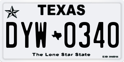 TX license plate DYW0340
