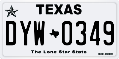 TX license plate DYW0349