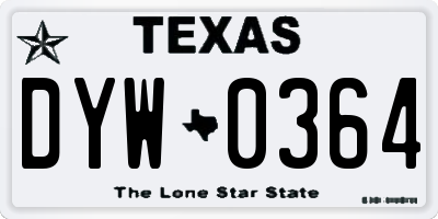 TX license plate DYW0364