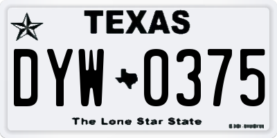 TX license plate DYW0375