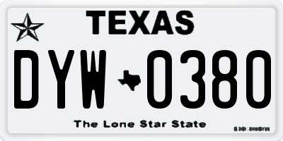 TX license plate DYW0380