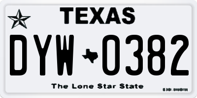 TX license plate DYW0382