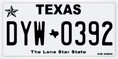 TX license plate DYW0392