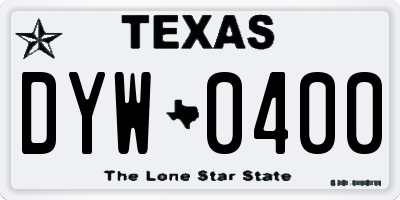 TX license plate DYW0400