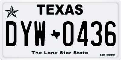 TX license plate DYW0436