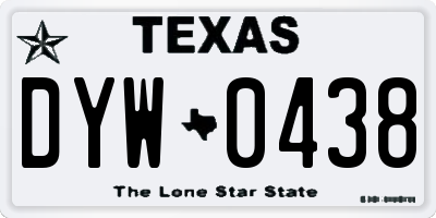 TX license plate DYW0438