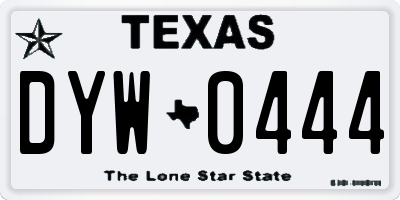 TX license plate DYW0444