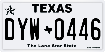 TX license plate DYW0446