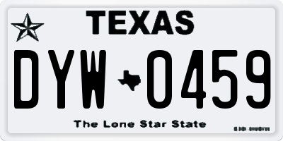TX license plate DYW0459