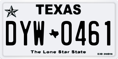 TX license plate DYW0461