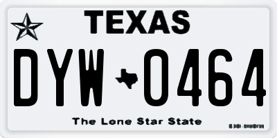 TX license plate DYW0464