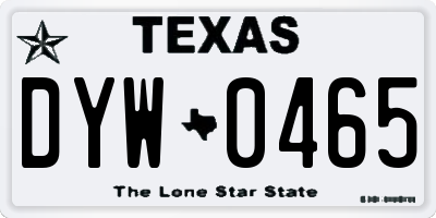 TX license plate DYW0465