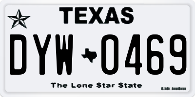 TX license plate DYW0469