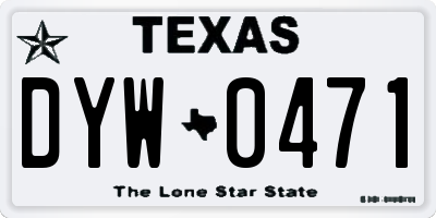 TX license plate DYW0471