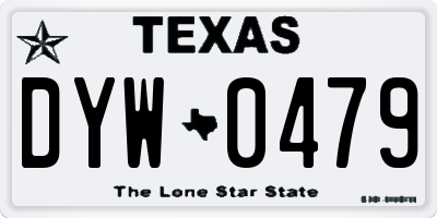 TX license plate DYW0479