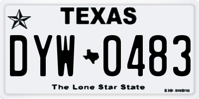 TX license plate DYW0483