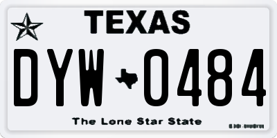 TX license plate DYW0484