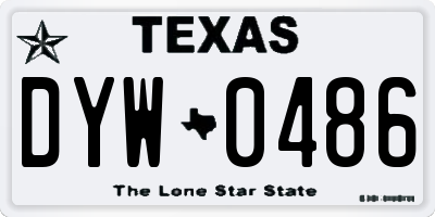 TX license plate DYW0486