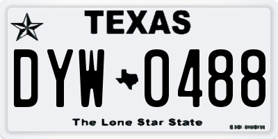 TX license plate DYW0488