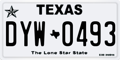 TX license plate DYW0493