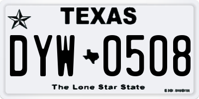 TX license plate DYW0508