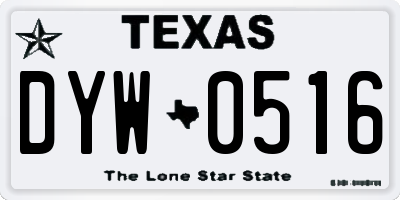 TX license plate DYW0516