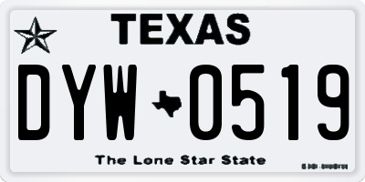 TX license plate DYW0519