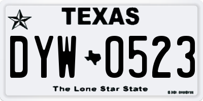 TX license plate DYW0523