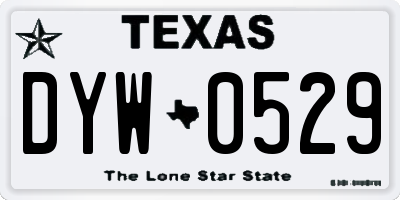 TX license plate DYW0529