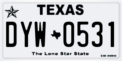 TX license plate DYW0531