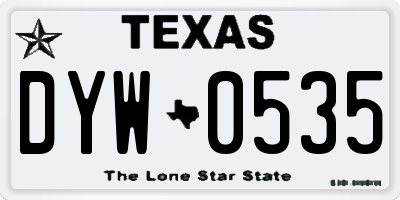 TX license plate DYW0535
