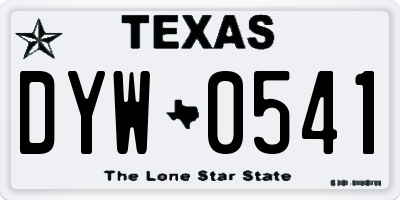 TX license plate DYW0541