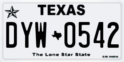 TX license plate DYW0542