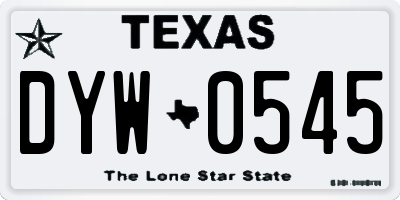 TX license plate DYW0545