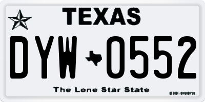 TX license plate DYW0552