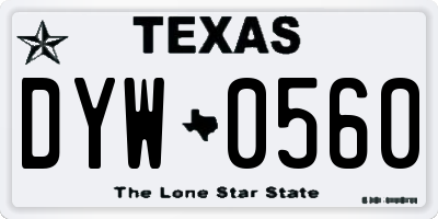 TX license plate DYW0560