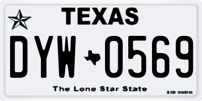 TX license plate DYW0569
