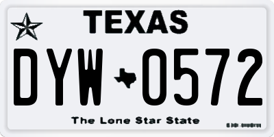 TX license plate DYW0572