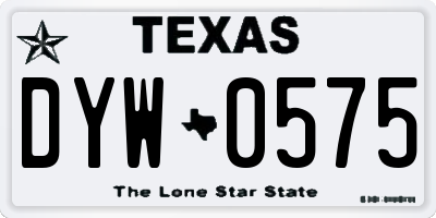 TX license plate DYW0575